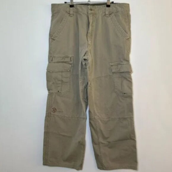VTG Levi’s Silver Tab Pants Mens 36x32 Khaki Baggy Wide Leg Cargo Skater Y2K - Picture 1 of 11
